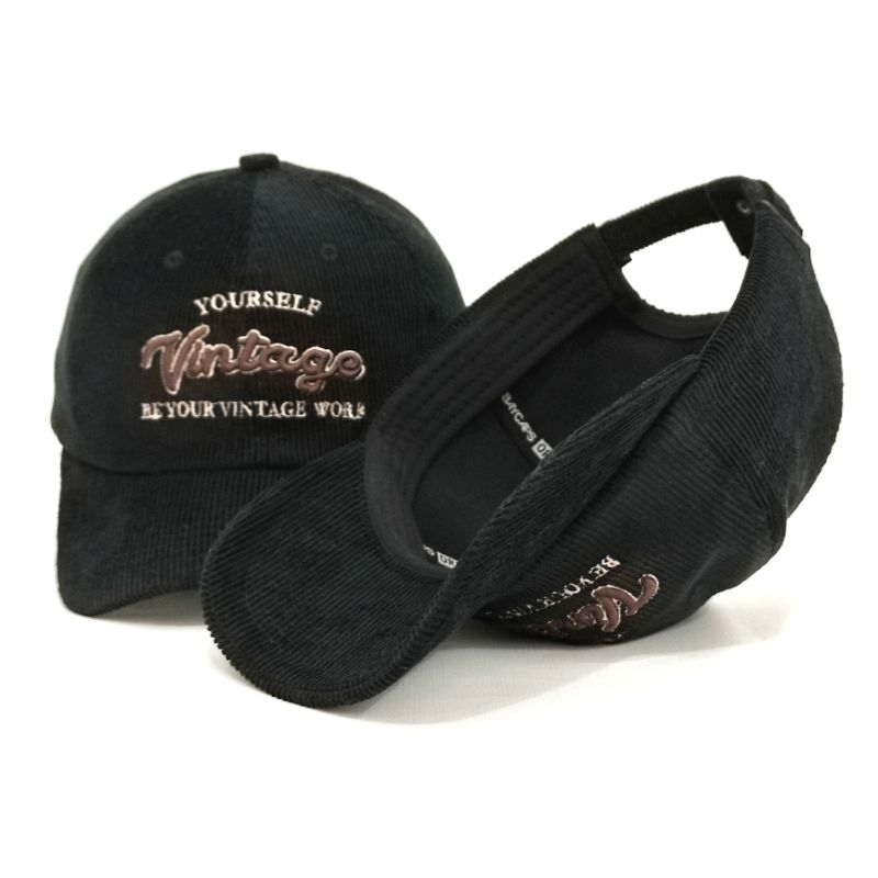Wankbay BLACK VINTAGE BASEBALL Cap PREMIUM DISTRO Cap