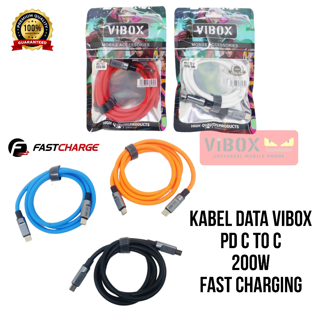 Vibox PDC200W Type C to Type C Data Cable Power Delivery PD 200W Fast Charging