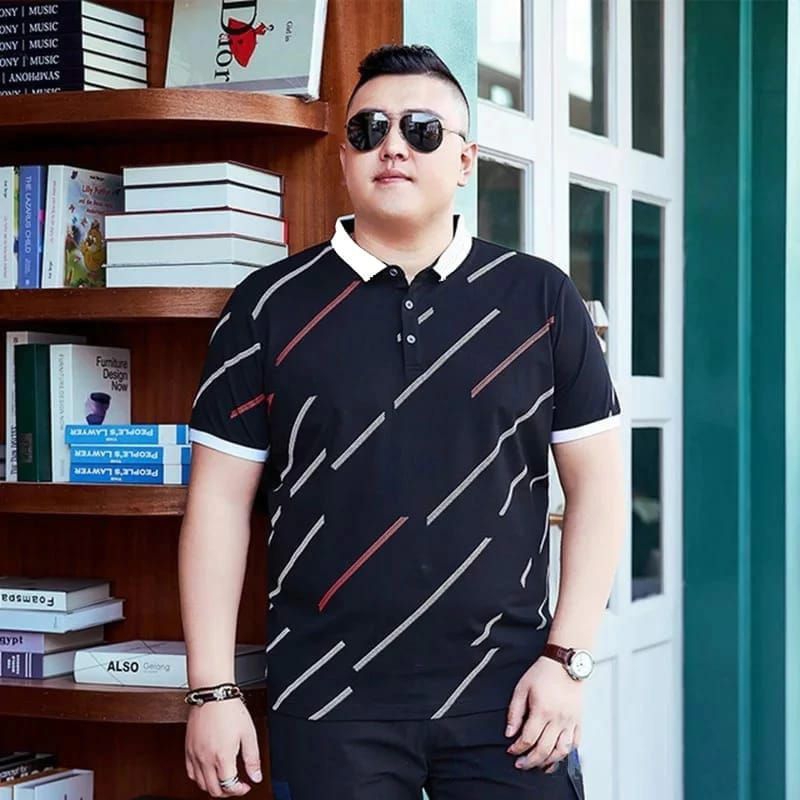 เสื้อยืดผู้ชาย Jumbo XXL XXXL | เสื้อยืดแขนสั้นจัมโบ้สําหรับผู้ชาย | เสื้อยืดผู้ชายลายทาง | เสื้อยืด