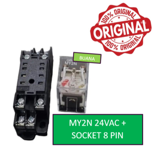 รีเลย์ MY2N 24VAC + เต้ารับ - 8 PIN / my2n 24v ac / MY2 24VAC
