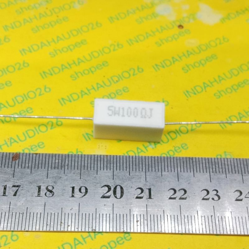 TAIWAN 100R 5W ตัวต้านทาน 100 โอห์ม THICK FEET CLEAR COPPER 5 วัตต์ 5 วัตต์ ชอล์ก 5 วัตต์