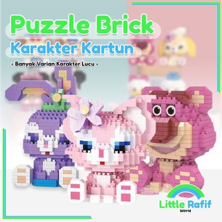 Mainan anak PUZZLE BALOK SUSUN DISNEY 3D DIY  Mainan Edukasi Bayi Puzzle Brick Mini Kartun Karakter Hadiah Toy Gift Nano Blok POP LinaBell StellaLou