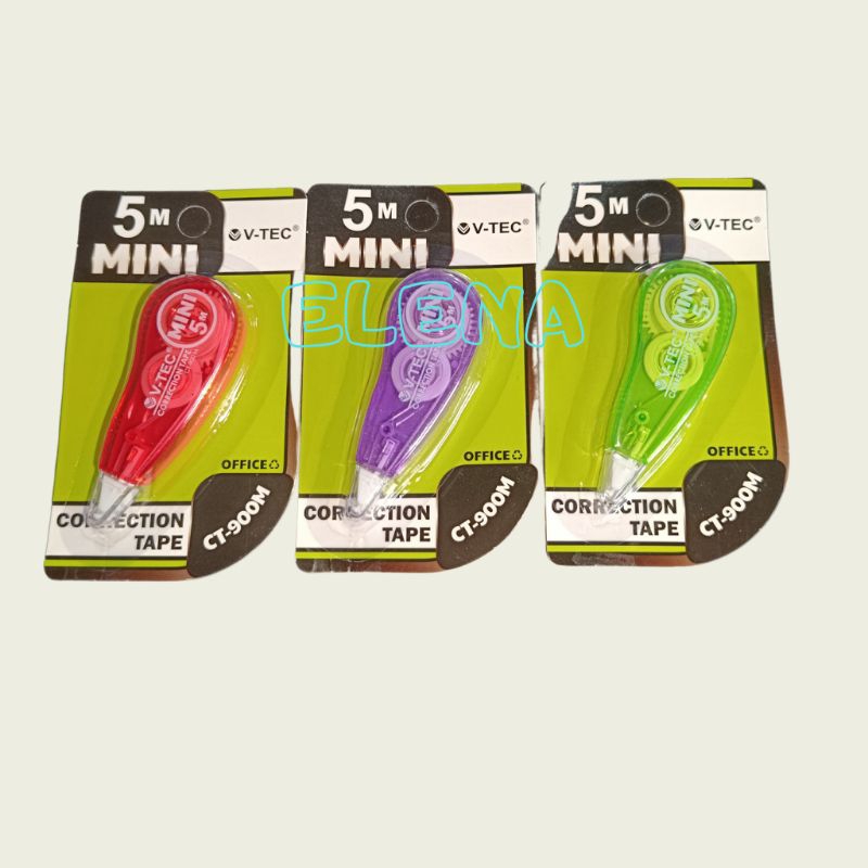 เทปลบคําผิด v tec 5 mtr CT 900M/เทปลบคําผิด mini/tipex tarek mini