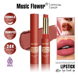 MUSIC FLOWER Non Transfer Lipstick Velvet Matte Silky Touch 24H Long Lasting M7099