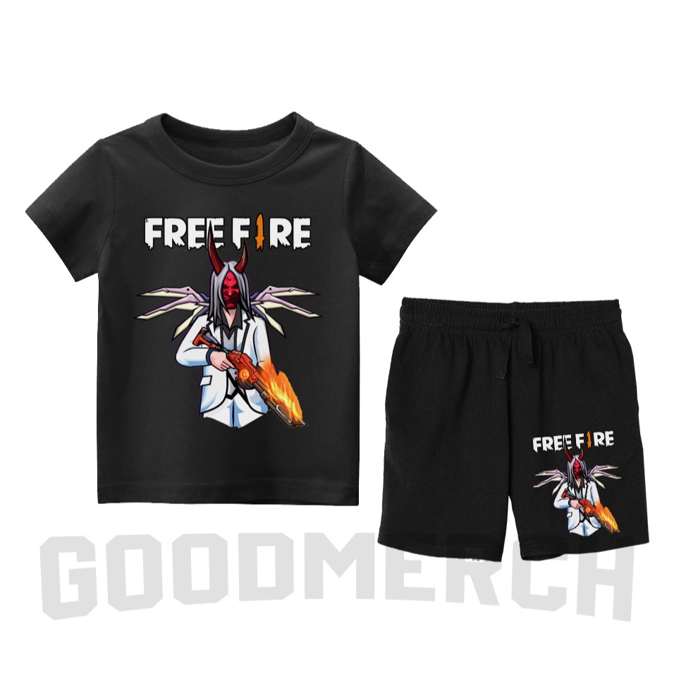 ใหม่ล่าสุด FREE FIRE SG 2 CHILDRENS T-SHIRT SET / FREE NAME PRINTING 3