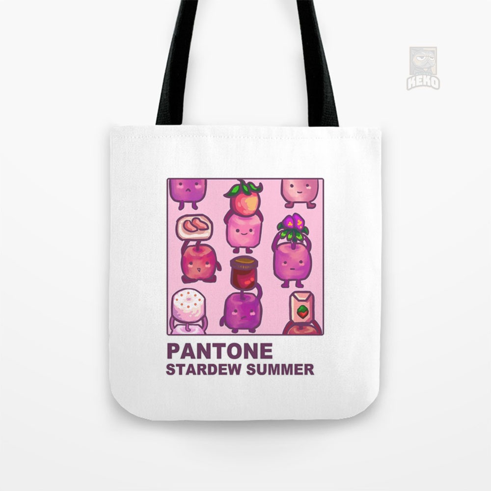 กระเป๋าสะพายข้าง | Stardew Valley Summer Pantone Canvas Tote Bag