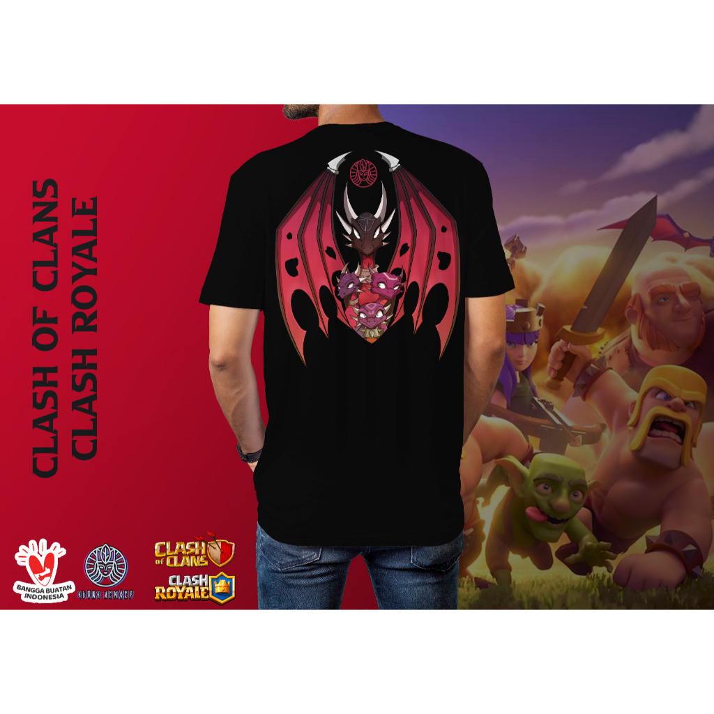 เสื้อยืด Clans Clash Royale Dragon