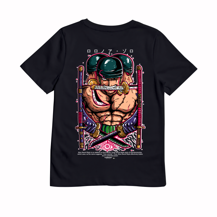 KRMK Unisex เด็ก Distro เสื้อยืด One Piece อะนิเมะภาพ RORONOA ZORO ASHURA ENMA