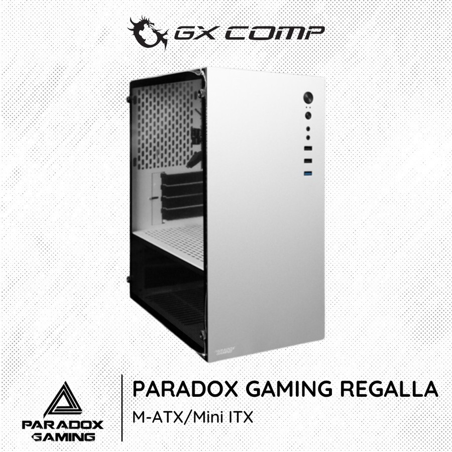 กระจกนิรภัย Paradox Gaming REGALLA - เคส M-ATX PC / เคสสําหรับเล่นเกม CPU PC