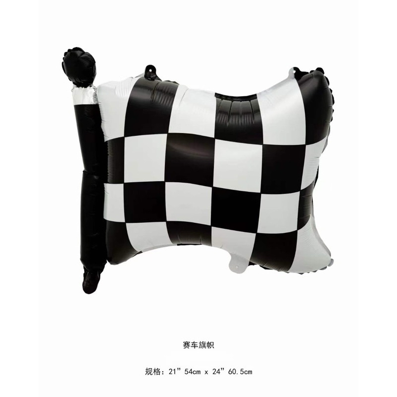 สีดําและสีขาว RACING FLAG BALLOONS