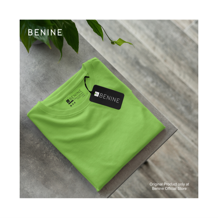 HIJAU Benine เสื้อยืดสีเขียวธรรมดา / เสื้อยืด Distro พรีเมี่ยม / เสื้อยืดผู้ชายและผู้หญิง / แขนสั้น