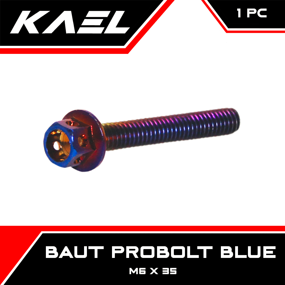 Probolt-Pro Bolt สีฟ้า-น้ําเงิน M6x35-6x35-6 x 35 คีย์ 8-K8