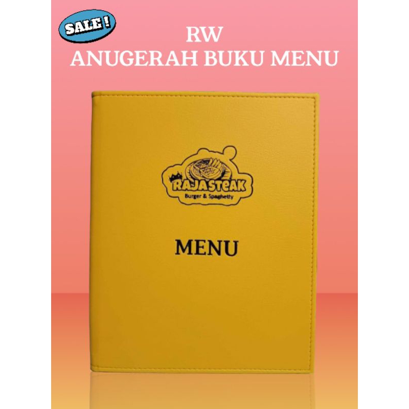 RESTAURANT CAFE HOTEL MENU BOOK CUSTOM EMBOSED โลโก้หนัง MATERIAL A5 ขนาด