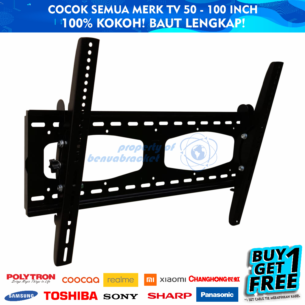 GANTUNGAN LED LCD TV Bracket 43 40 42 55 65 70 60 75 80 85 90 95 100 นิ้วรับประกัน Fit 40 - 100 In 2