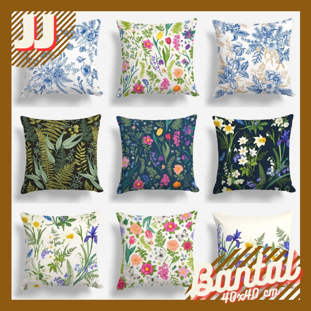 ROYAL GARDEN SERIES FLORAL PRINT SOFA CUSHION 40X40 CM