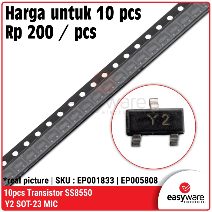 ทรานซิสเตอร์ 10x SS8550 Y2 SOT-23 SS8550 SMD Bipolar ทรานซิสเตอร์