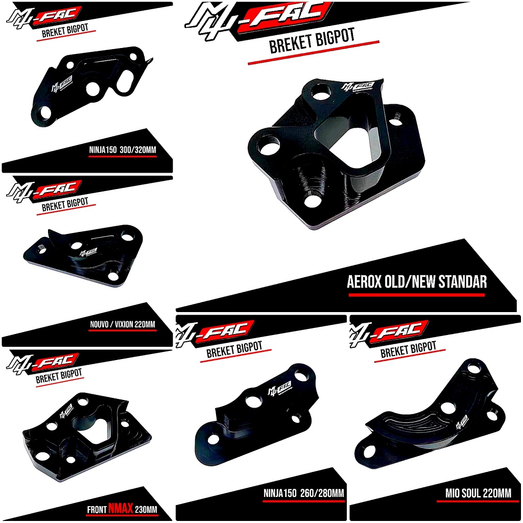 ขายึดคาลิปเปอร์ Bigpot 4 ลูกสูบ Ninja 150, Aerox, Vixion, Nouvo, Nmax, Mio Soul