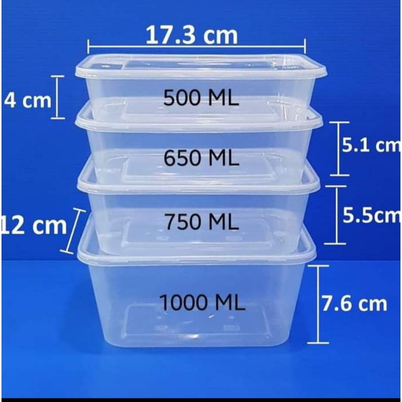 Rec/rectangle 500ml, 650ml, 750ml, 1000ml