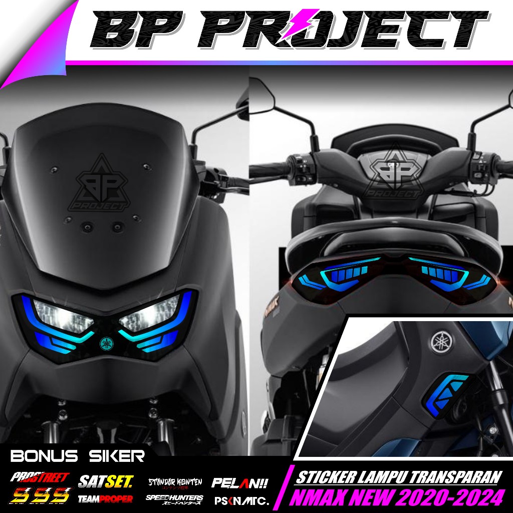 NMAX NEW 2020-2024 สติ๊กเกอร์ไฟหน้า One Set ด้านหน้าด้านหลัง | Yamaha NMAX NEW 2020-2024 01 Motorcycle Eyebrow Light Variation Sticker