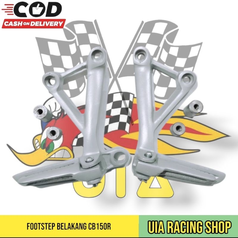 พักเท้าหลัง CB150R ขั้นตอนหลัง CB50R Postep CB150R คุณภาพสูง TRG หนึ่งชุดสีเงิน