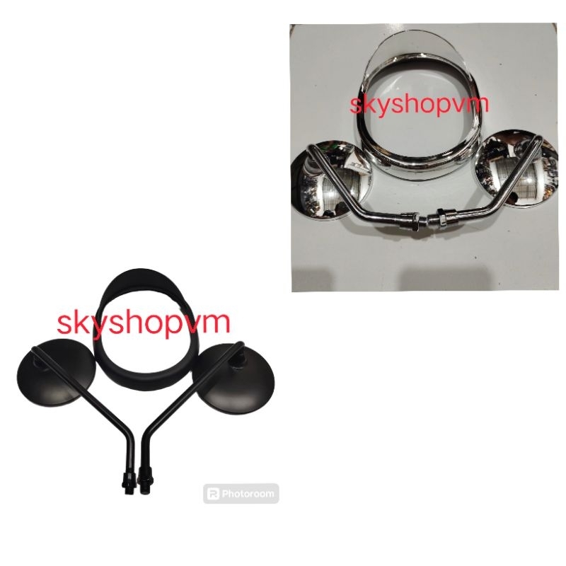 Hitam fazzio Hat visor+fazzio Black crom Long Mirror