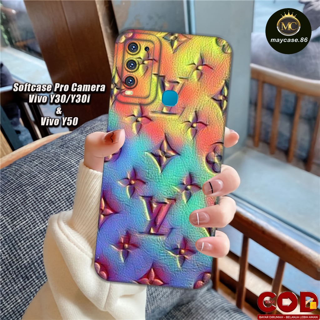 Softcase VIVO Y30/ Y30i/ Y50 4G 2020 ซิลิโคน Pro ปลอกกล้องยางสีดํายืดหยุ่นและหนา - ตัวป้องกันกล้อง H