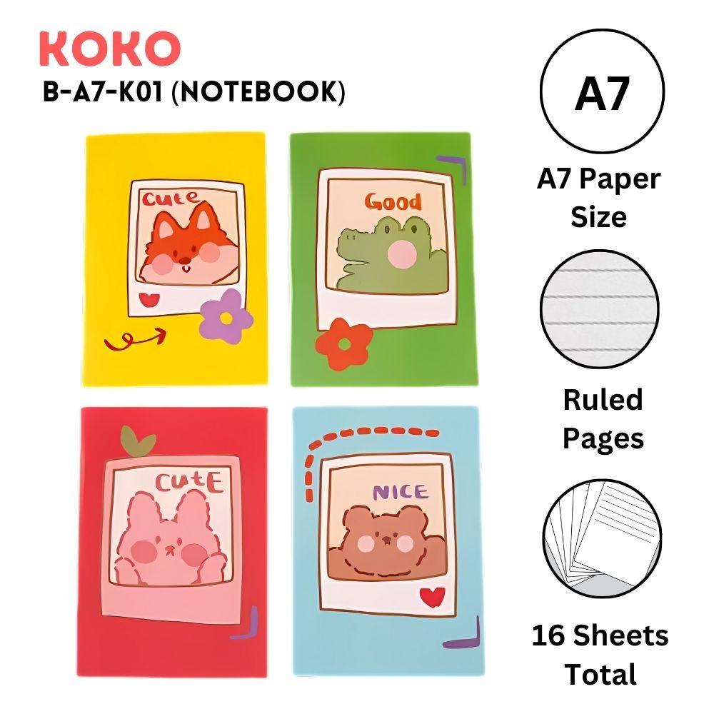 ❤️H2O❤️ Koko B-A7-K01 สมุดโน๊ตหยาบ 16 แผ่น
