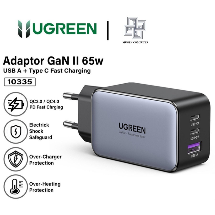 Ugreen 10335 GaN Nexode 65W USB Type-C หัวชาร์จแบบชาร์จเร็ว