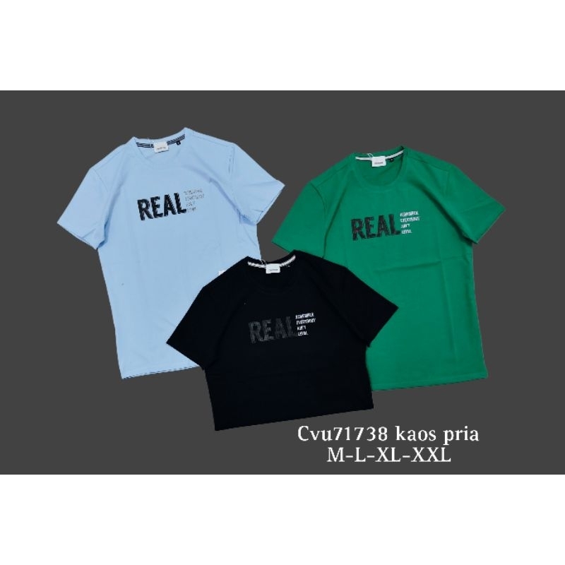 เสื้อยืดผู้ชาย 71738 วัสดุพรีเมี่ยม สแปนเด็กซ์ งานเขียน จริง ไซส์ ML-XL-XXL
