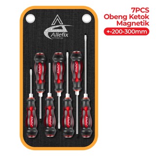 Allefix Obeng Ketok Magnet Min Plus Set 7PCS Tip Magnetik Chrome Vanadium Screwdriver-6761