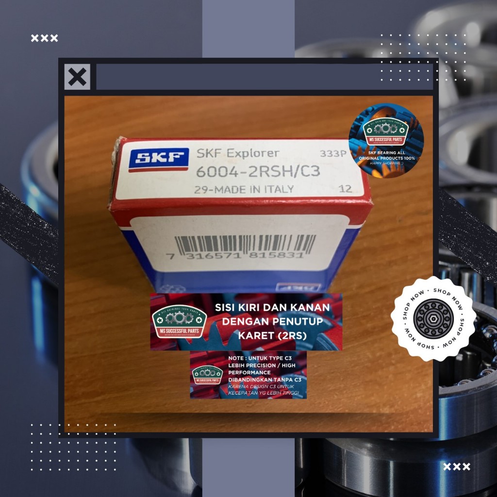 BEARING 6004 2RS C3 SKF ORIGINAL 6004 2RSHC3
