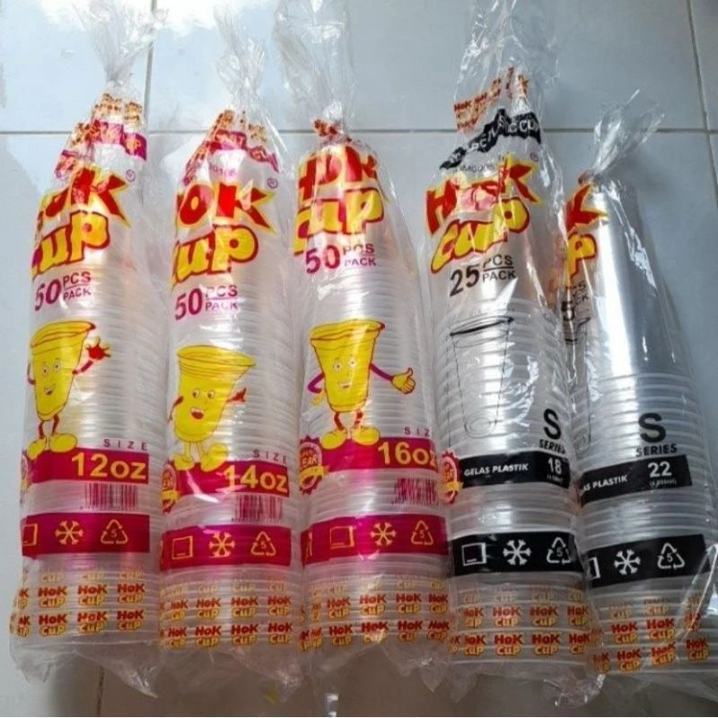 ถ้วยพลาสติกฮก/ถ้วยใสHOK/ถ้วยแบนขนาด 10oz/12oz/14oz/16oz/18oz slim/18oz big/22oz slim