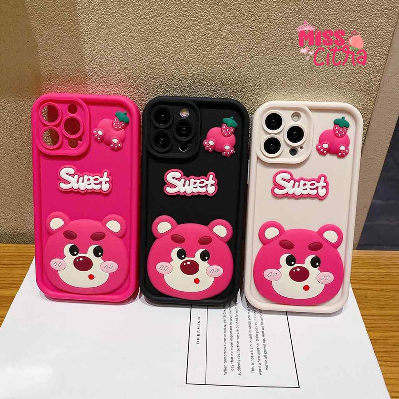 SS911 กรณี 3D DOLL SWEET MOTIF สําหรับ OPPO A1 A1K A2 A3 PRO A3S A5 A5S A7 A8 A9 A12 A15 A16 A16S A1
