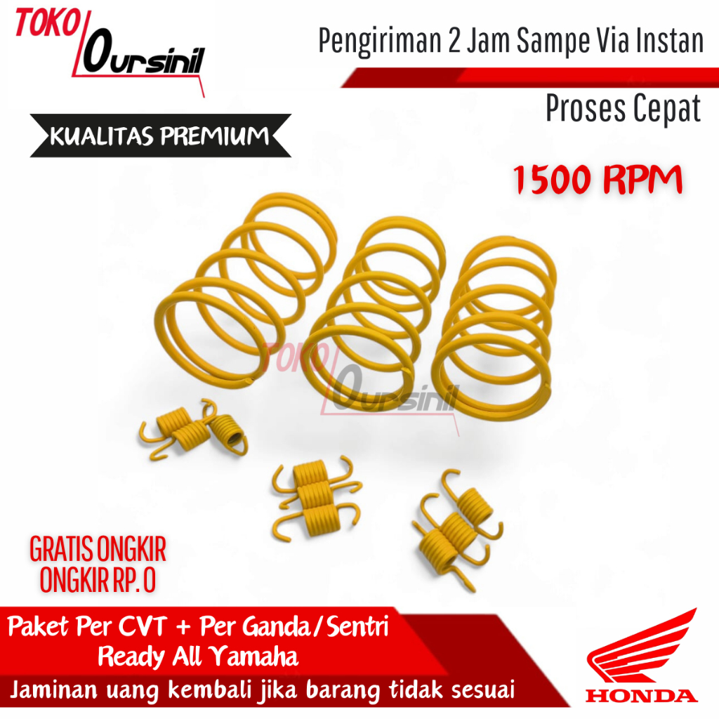 -PER168- แพ็คเกจสปริง CVT + สปริงคลัตช์คู่ 1500 RPM พร้อมรถจักรยานยนต์ Yamaha ทุกรุ่น คุณภาพระดับพรี