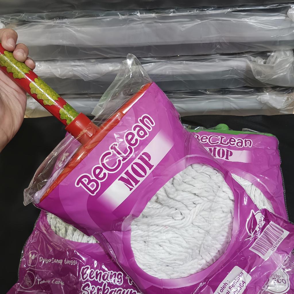 ไม้ม็อบถูพื้น BE CLEAN พร้อมด้ามไม้ / ไม้ถูพื้นพื้น