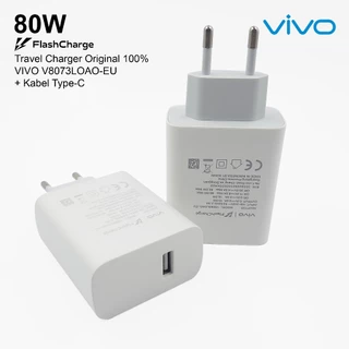 VIVO VOOC FAST CHARGING Charger Original Casan HP VIVO V8073LOAO-EU 80W + TYPE-C ORI 100 สาย