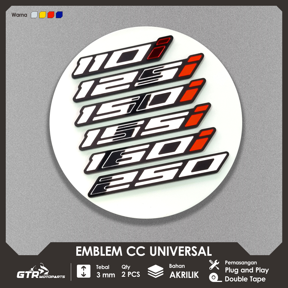 GTR Emblem CC Motor 110 110i 125 125i 150 150i 155 155i 160 160i 250 Universal Emblem สติกเกอร์นูน