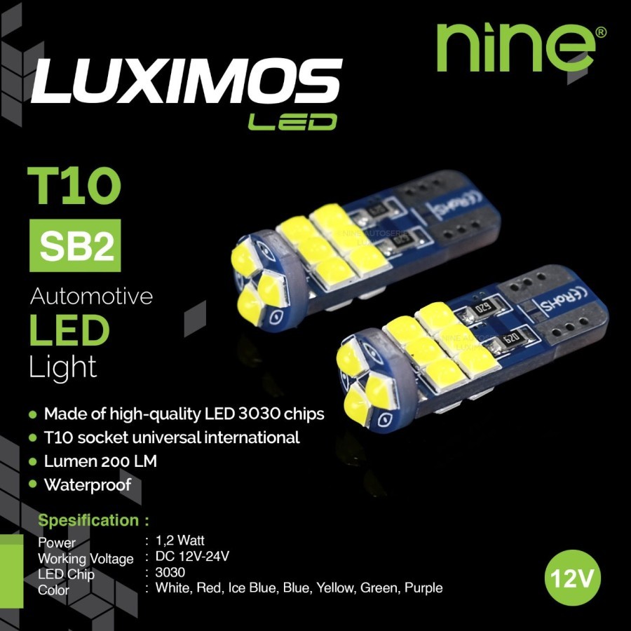 MATA T10 ไฟป้าย LED TURN 15 EYES 9NINE LUXIMOS SB2 DUSK NUMBER PLATE