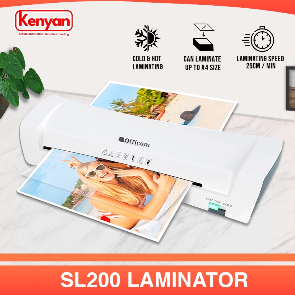 MESIN Sage - F4 SL200/SL280 เครื่องเคลือบ - เครื่องเคลือบบัตรร้อนและเย็น, สองม้วน, 220W สําหรับเอกสา