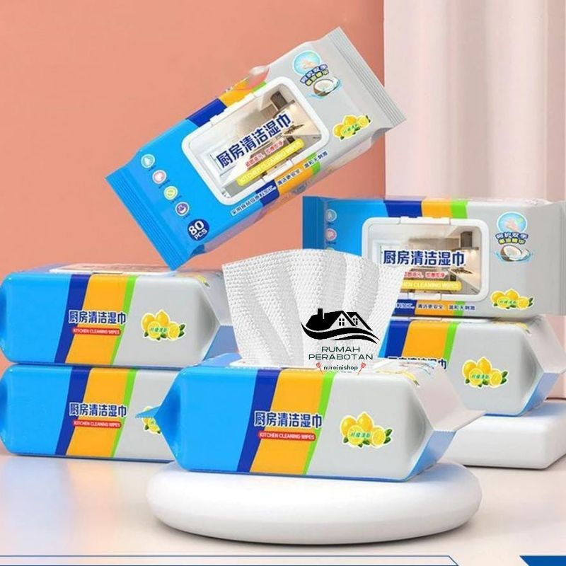 KITCHEN WET TISSUES 80PCS PRACTICAL KITCHEN OIL CLEANER KITCHEN WIPES