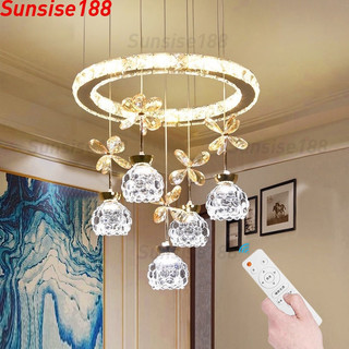 (Satu tahun jaminan) Lampu pendant kristal, lampu ruang tamu, lampu kamar tidur LED, lampu dekoratif langit dalam, lampu murah