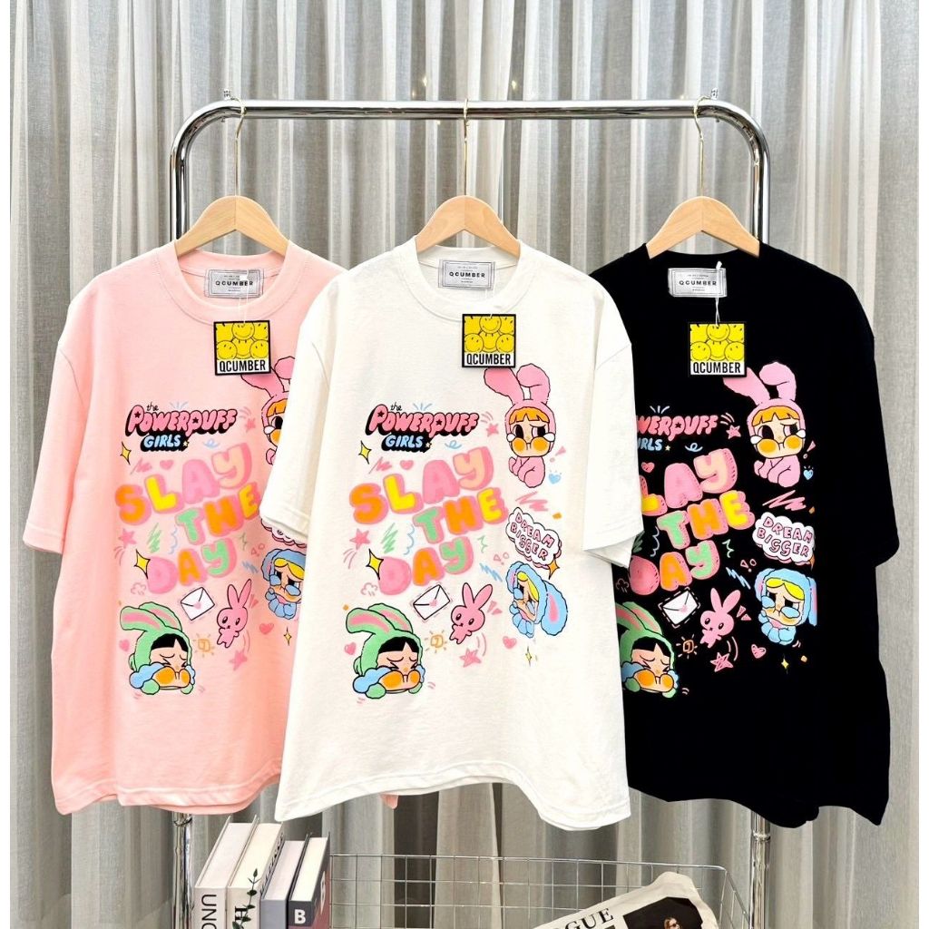 เสื้อยืด QCUMBER ผู้หญิง - POWERPUFF SLAY DAY