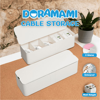 DORAMAMI Kotak Kabel Organizer Cable Storage Box Kotak Penyimpanan 5 slot