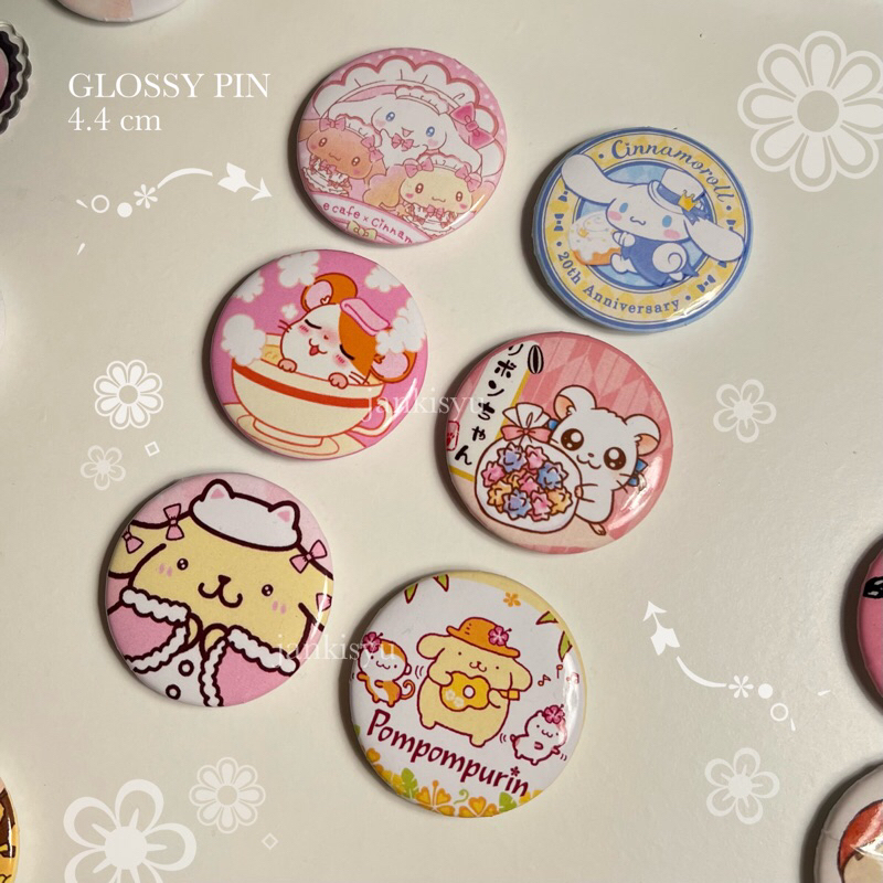 Sanrio Japan My Melody Hamtaro Pompurin เข็มกลัด Pin Japan Trinkets Glossy Bag