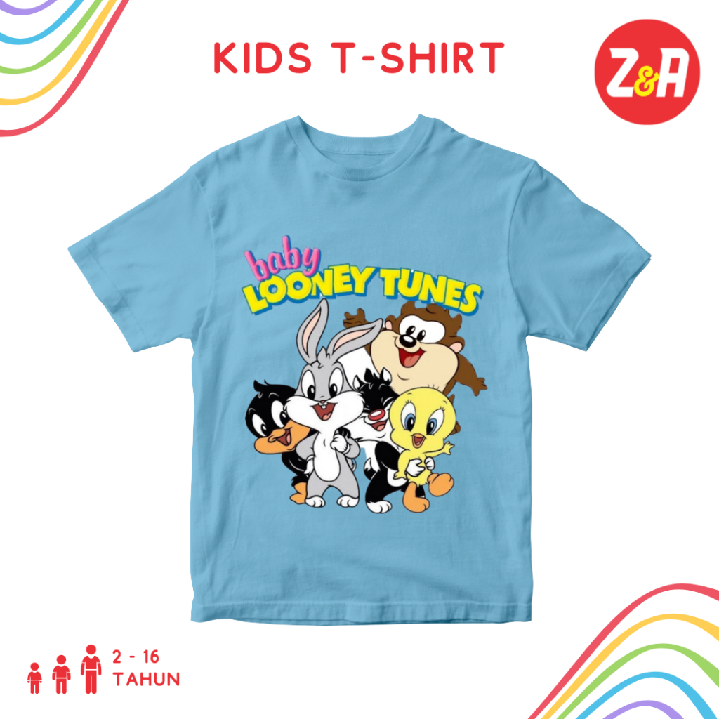 เสื้อยืดเด็ก Looney TUNES 1 | เสื้อท็อปเด็กแขนสั้นลายการ์ตูน Looney Tunes | เสื้อยืดสําหรับเด็กชายแล