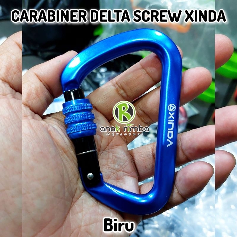 CARABINER DELTA SCREW XINDA BLUE PANJAT TOOL