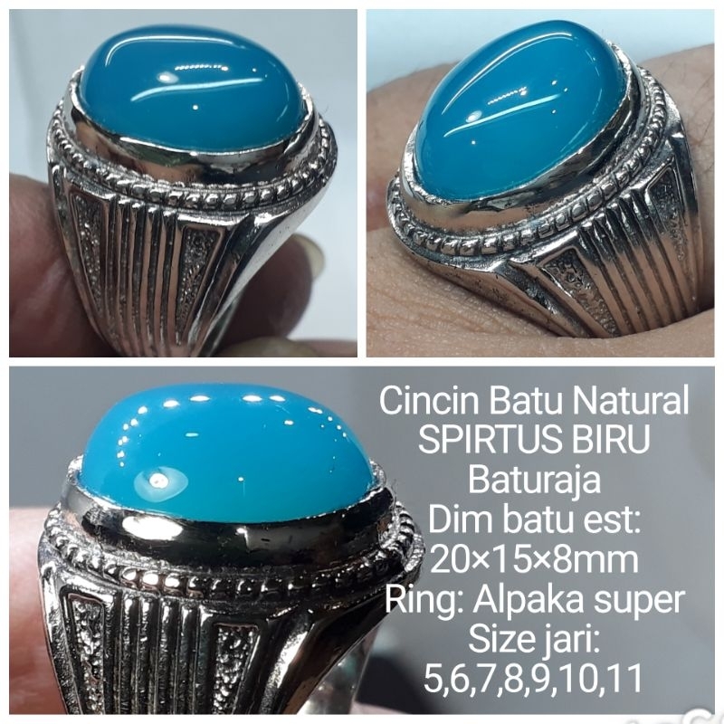 KALIMANTAN BATURAJA NATURAL SPIRULINA BLUE STONE RING