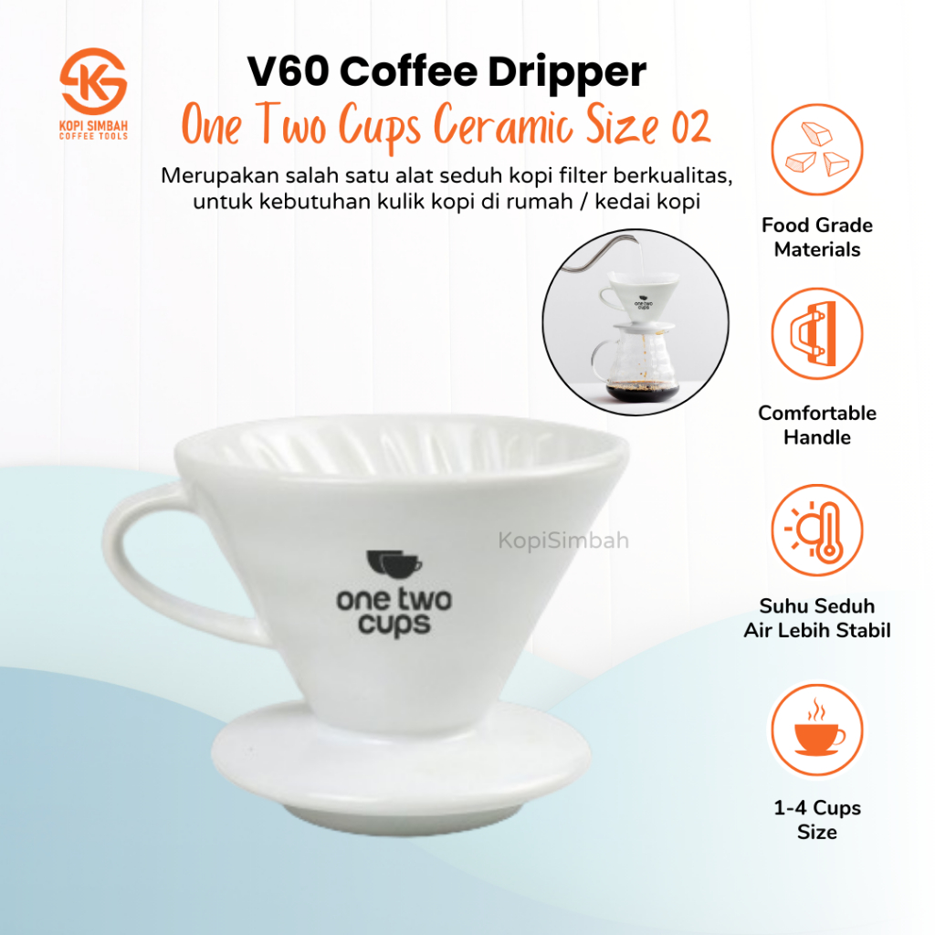 เซรามิคกาแฟ Dripper V60 ขนาด 02 สีขาว Driper Brewing เครื่องมือช่องทางเครื่องชงกาแฟ V 60 เซรามิค