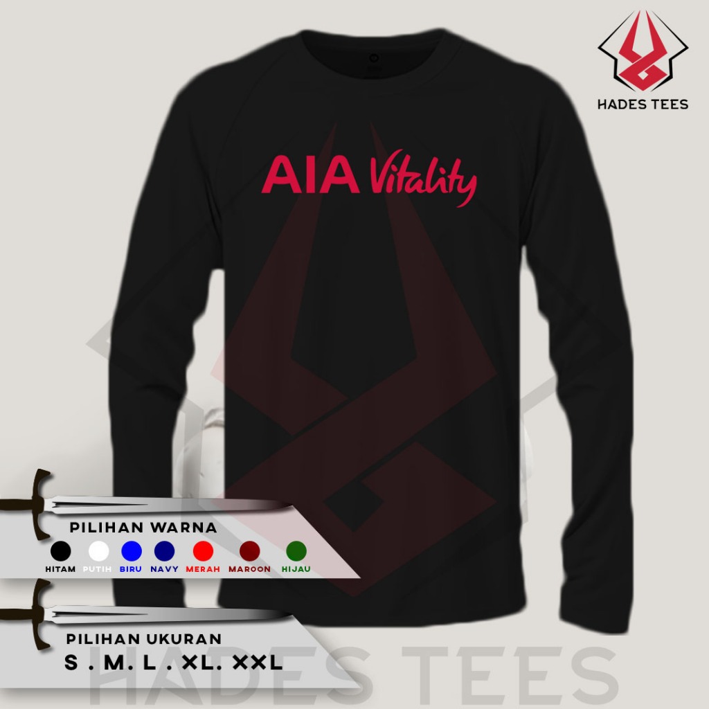 เสื้อยืดแขนยาว AIA VITALITY เสื้อยืด บริษัท Distro - HAdes Tees