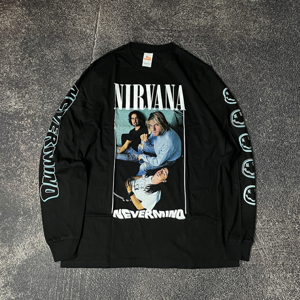 Nirvana - NEVERMIND (แขนยาว - พิมพ์ลายหลัง) เสื้อยืดวง Bootleg